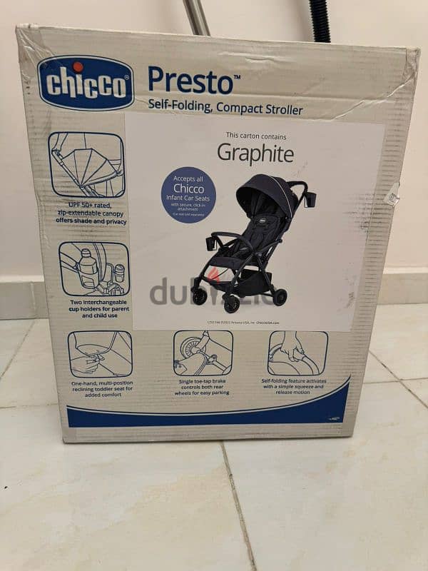 chicco presto self-folding lightweight compact stroller 7