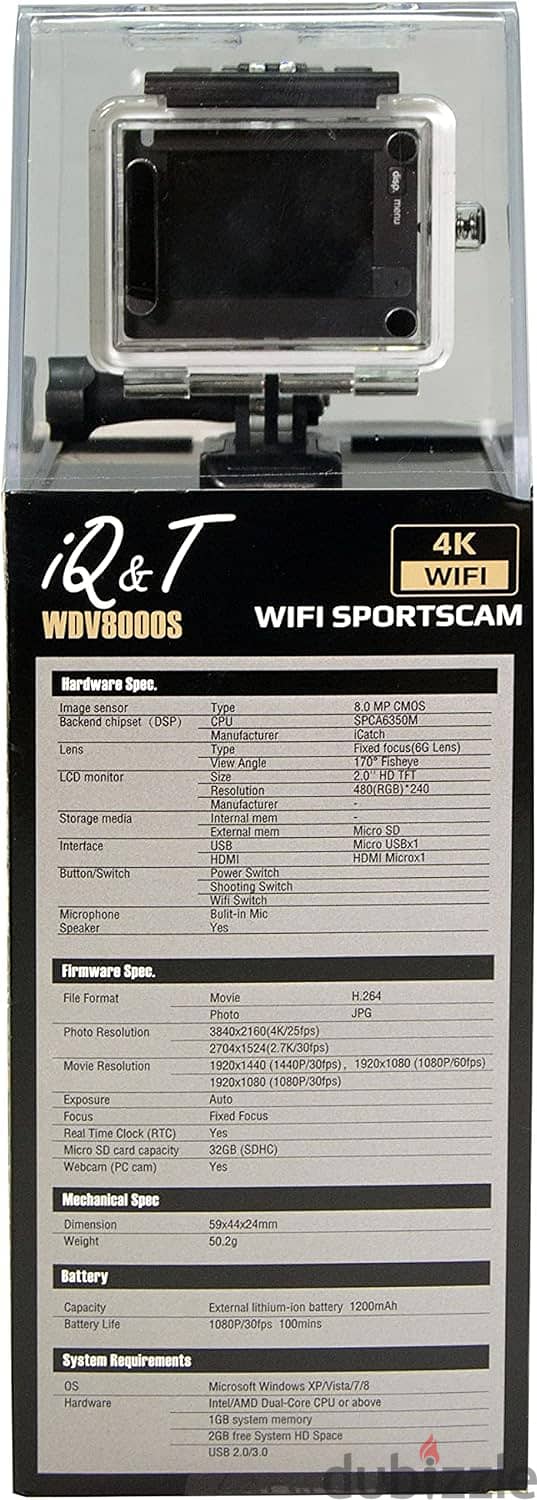 iQ&T 4K WIFI Wireless Sports Camera Full Kit, 16 MP, 45m Waterproof 4