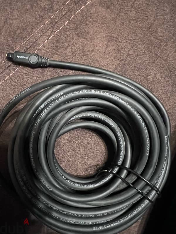 Toslink cable 15 meter , كابل ضوئي 1