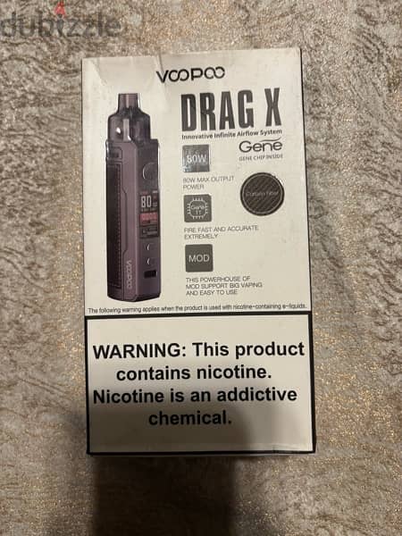 voopoo drag x used with box + بطارية حالة متوسطة 3