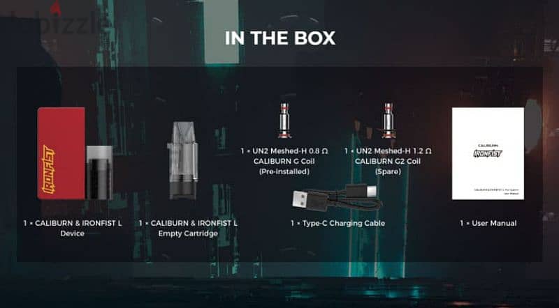 CALIBURN IRONFIST L Pod System كاليبرن ايرون فيست'سحبة سجارةجديد 13