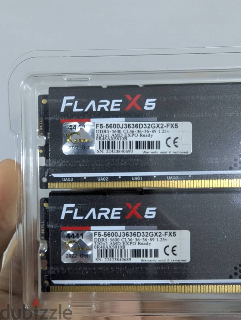 G. SKILL Flare X5 (AMD Expo) DDR5 RAM 64GB (2x32GB) 5600MT/s 2