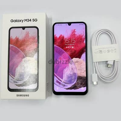 Samsung M34 بحاله الجديد مع ٣ جراب وضمان ساري