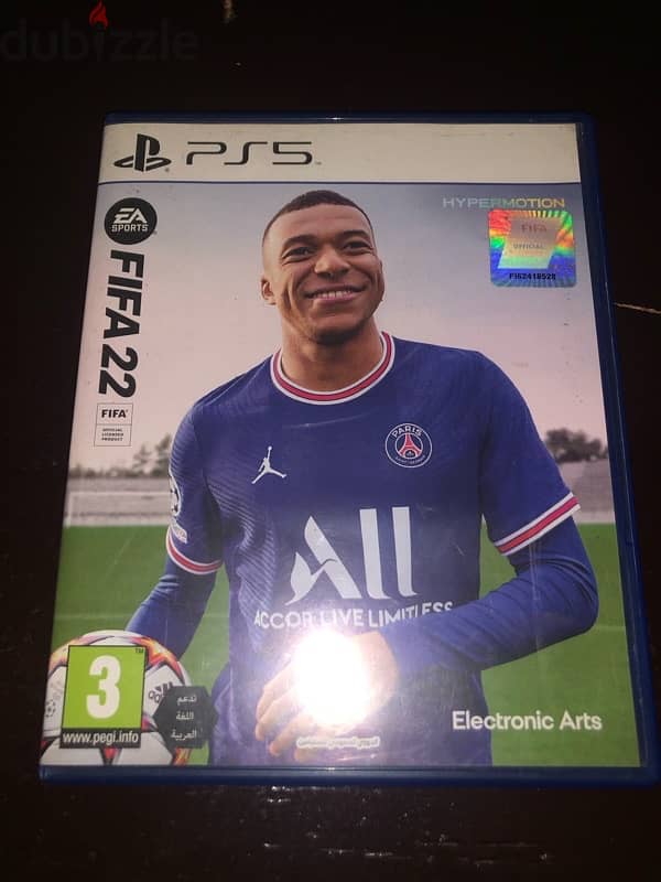 fifa 22 ps5 مستعمل وحالتها زيرو وبتلمع 0