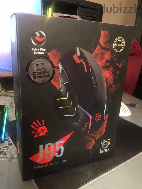 ماوس جيمينج  bloody j95 1ms rgb بحاله جيده 2