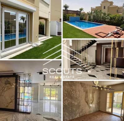 5-bedroom villa for sale in Fifth Settlement Sarai Compound next to Madinaty and the American University , with a 42% discount on payment systems.