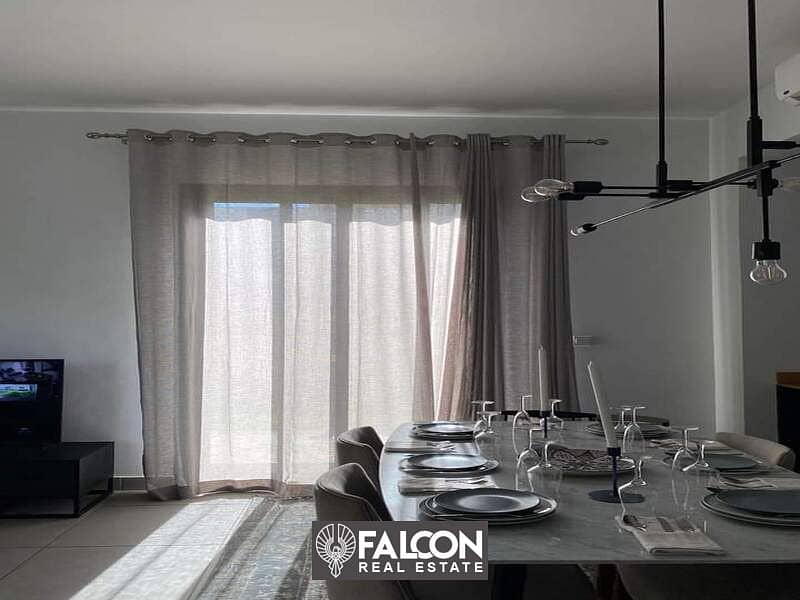 For sale, an apartment of 160 square meters, ready for immediate delivery, fully finished, in the Fifth Settlement in New Cairo, in the Patio 7 Compou 0