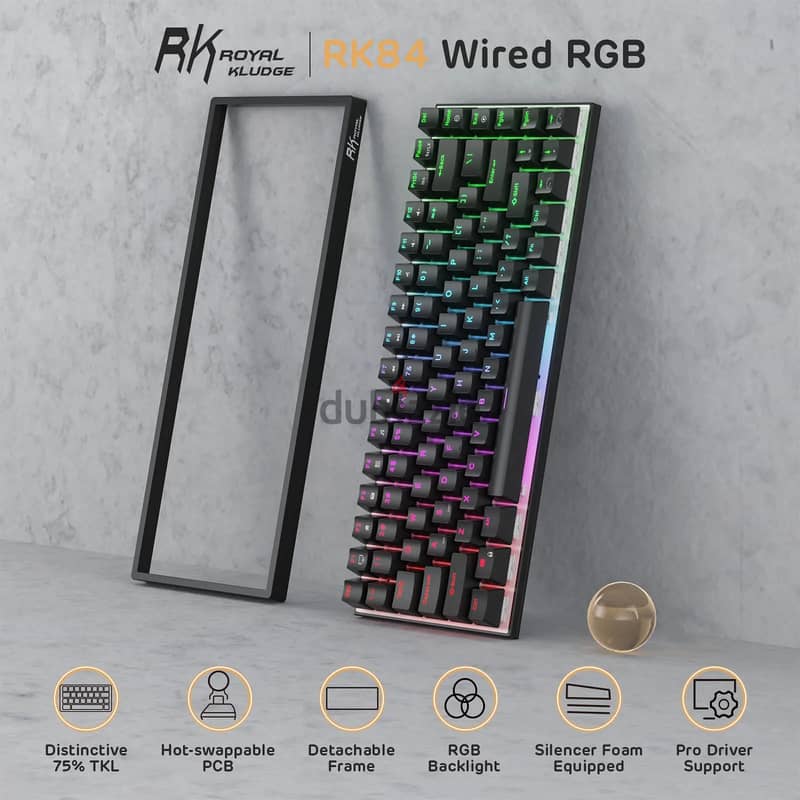 Royal Kludge RK84 Mechanical Keyboard (Red Switches) 2