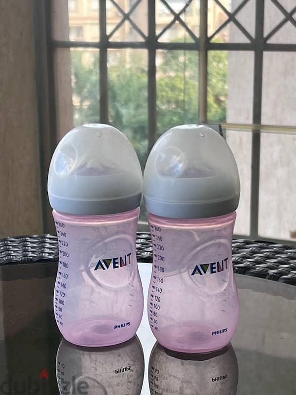 PHILIPS Avent Natural Baby Bottle, 260ml, 2Bottles, pink, 1month 0