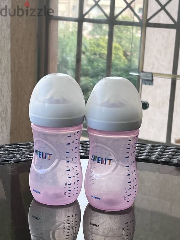 PHILIPS Avent Natural Baby Bottle, 260ml, 2Bottles, pink, 1month 2