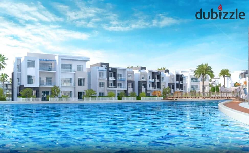 توين هاوس  220متر + 200 جاردن بحرى صريح يطل على اللاجون في سي فيو الساحل الشمالى In Sea View North Coast 0