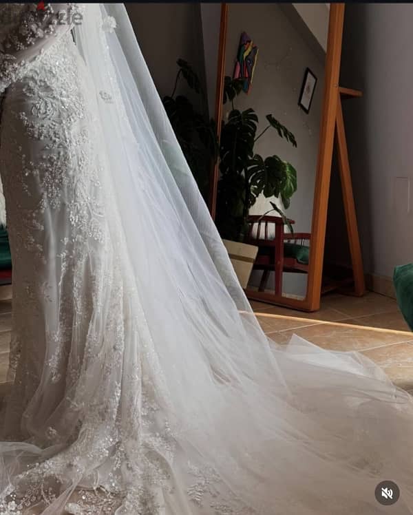 wedding mermaid dress with veil 2