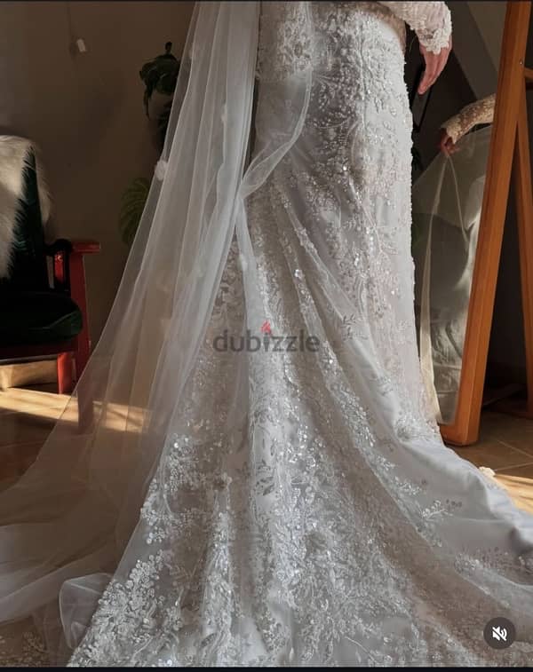 wedding mermaid dress with veil 8