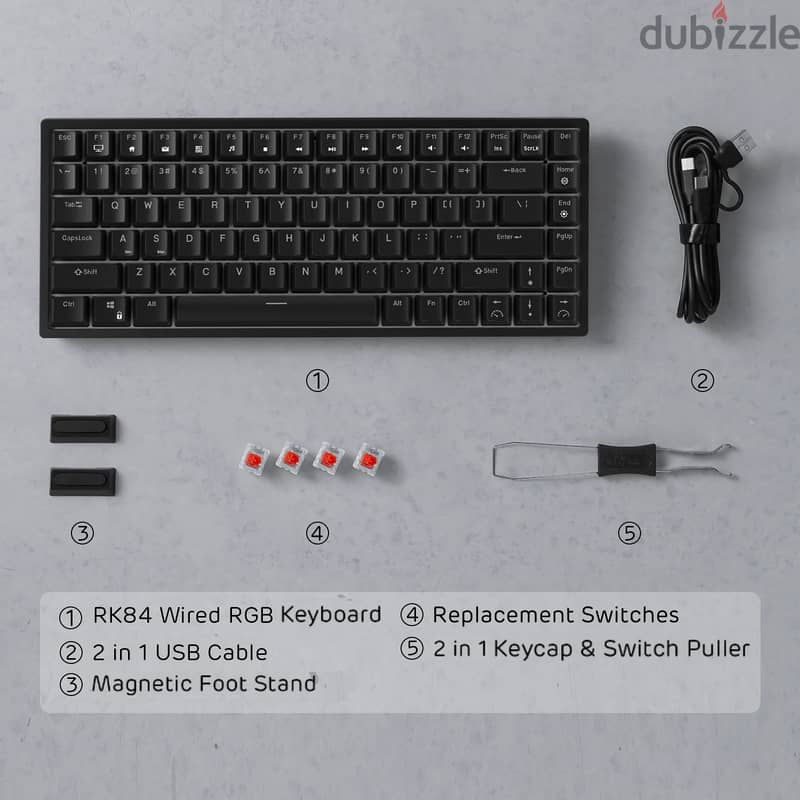 Royal Kludge RK84 75% Mechanical Keyboard (Red Switches) 2