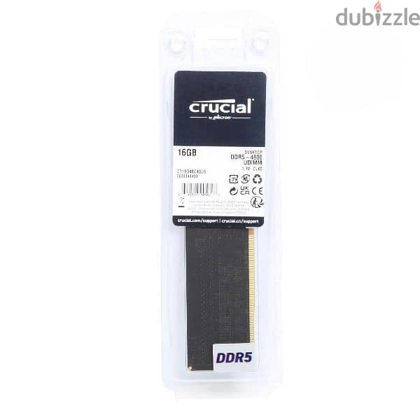 "رام Crucial 16GB DDR5 4800MHz بحالة الزيرو - سعر مميز!" 2