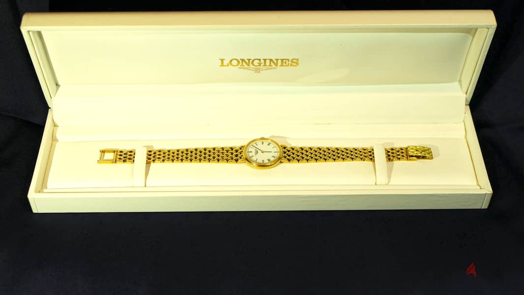 Longines Solid 18K Gold Lady's Watch - ساعة حريمي ذهب من لونجين 1