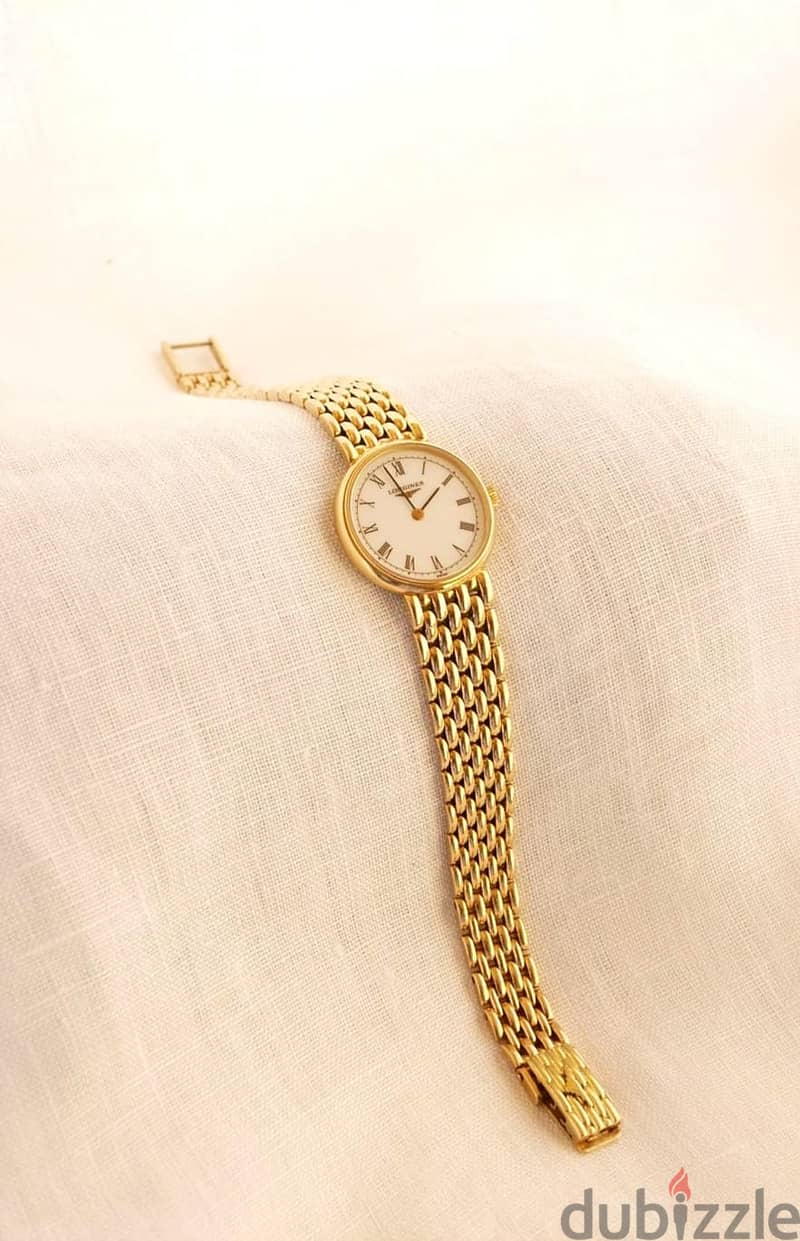 Longines Solid 18K Gold Lady's Watch - ساعة حريمي ذهب من لونجين 2