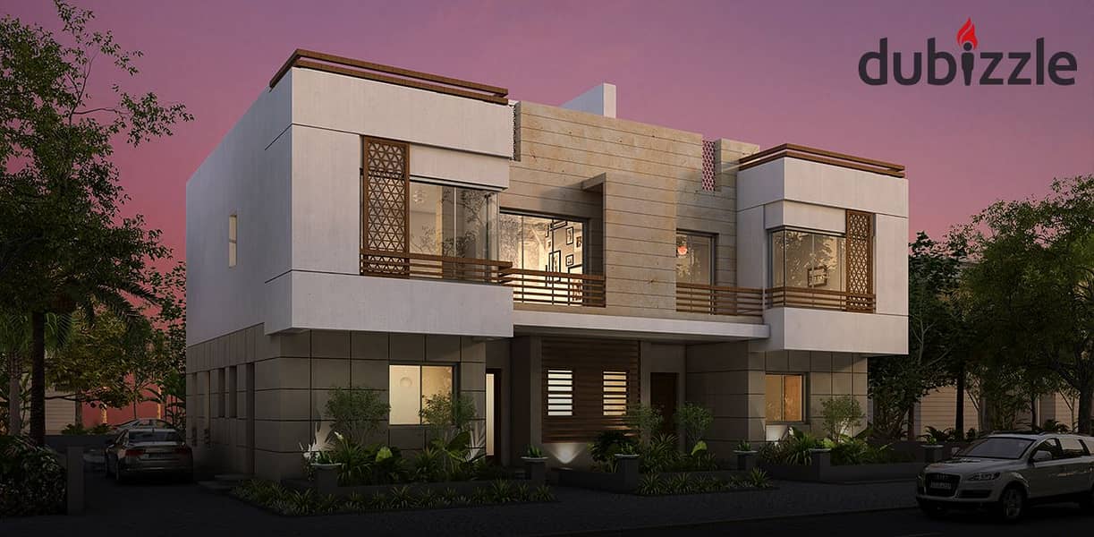 Twin house villa, immediate delivery, fully finished, directly in front of Zed Towers, in Atrio, with installment options 0