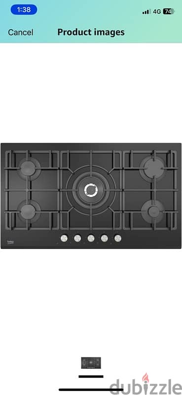 Beko built-in gas hob black 90cm 0