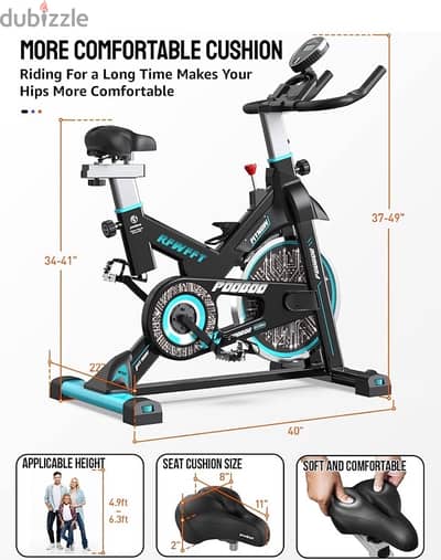 Pooboo D525DM Spinning Bike Magnetic Resistance Indoor  (Blue/Black)