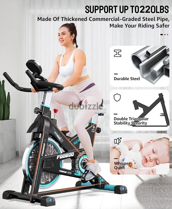 Pooboo D525DM Spinning Bike Magnetic Resistance Indoor  (Blue/Black) 1