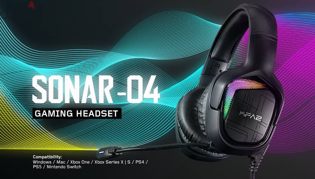 KFA2 SONAR-04 RGB GAMING HEADSET سونار 04 يو اس بي 7.1 سماعة أذن ألعاب 0