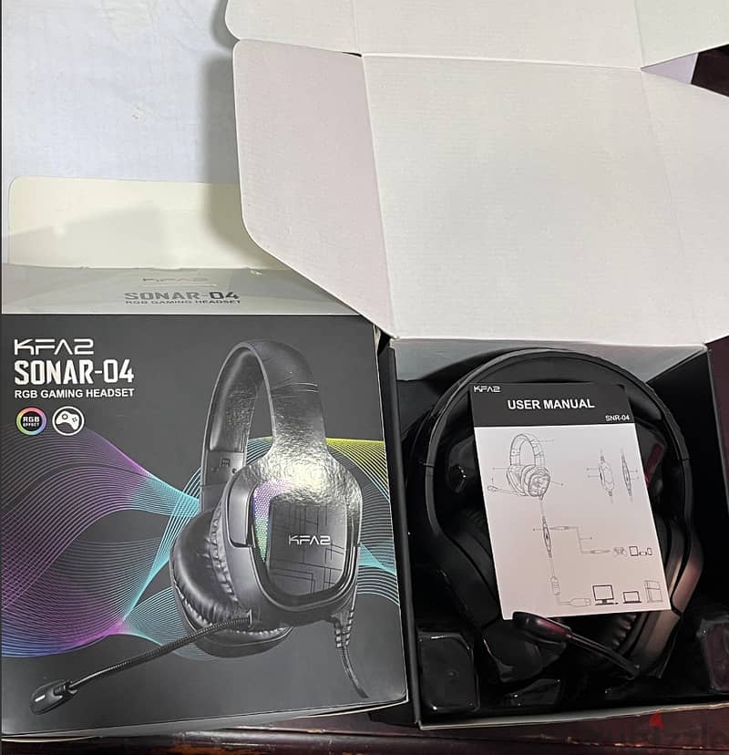 KFA2 SONAR-04 RGB GAMING HEADSET سونار 04 يو اس بي 7.1 سماعة أذن ألعاب 10