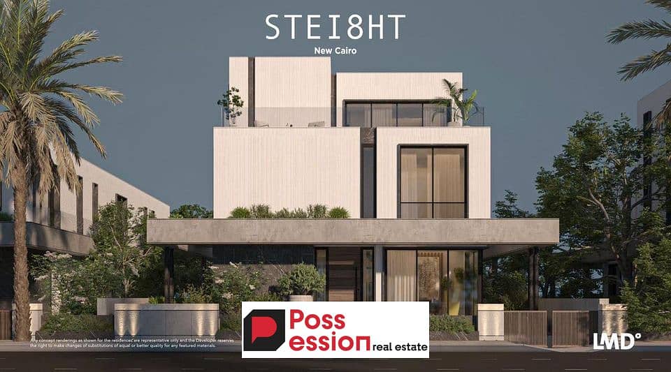 Luxury Villa ​​484 m for sale in #Stei8ht Compound, in front of Saada and Creek Town, near the AUC and 20 minutes to Sokhna Road, and Cairo Airport. 0