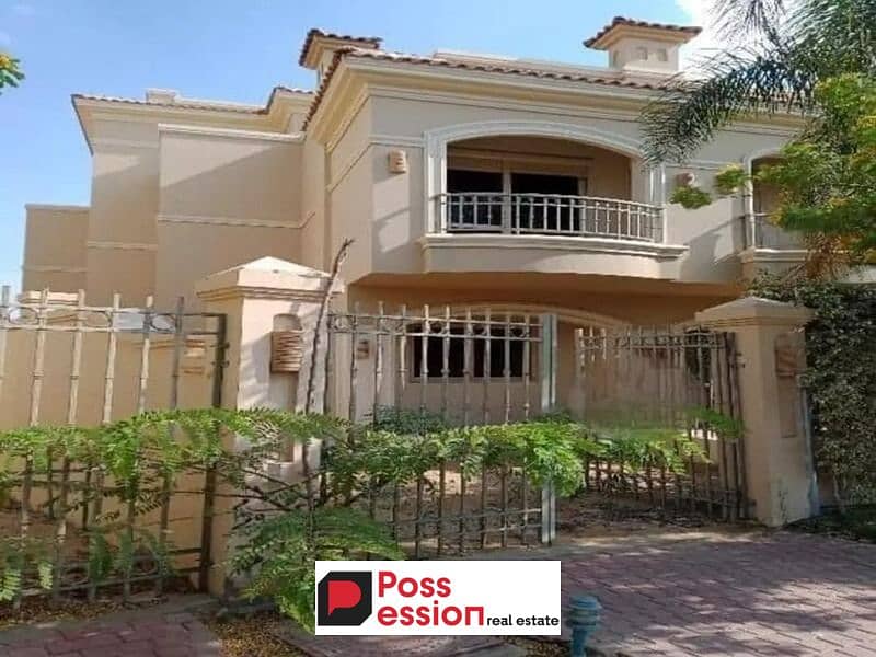 Townhouse villa for immediate delivery in the best location inside the compound view landscape complete privacy La Vista Patio Prime front of Al Rehab 0