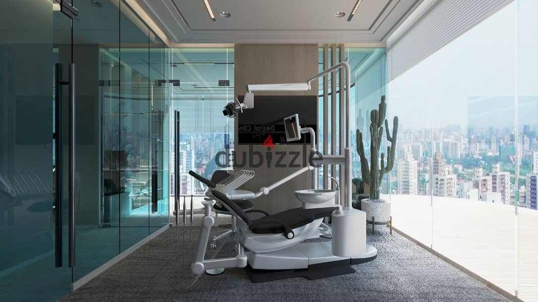 For immediate sale, a fully finished clinic with air conditioning, in the most prestigious residential areas in Shorouk City, in front of the French U 0