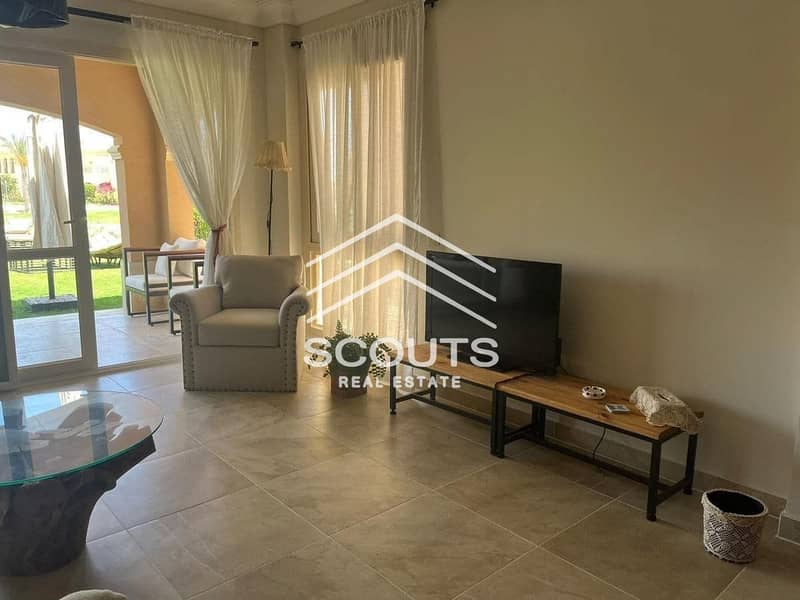 Chalet for sale on the sea, immediate receipt, finished, first floor, in installments and the lowest down payment In La Vista Gardens, Ain Sokhna, 0