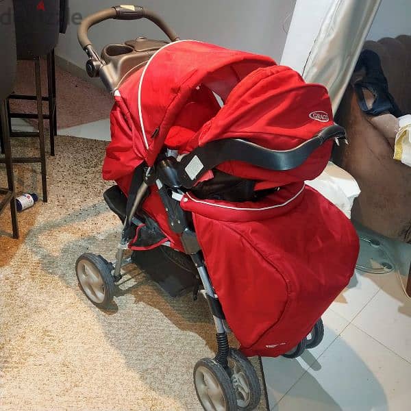 Graco travel system سترولر وكارسيت وقاعدة تثبيت اوريجنال 0