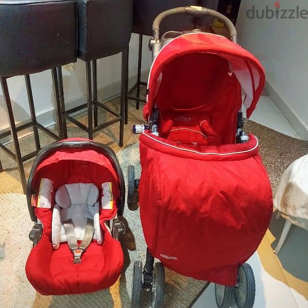 Graco travel system سترولر وكارسيت وقاعدة تثبيت اوريجنال 1