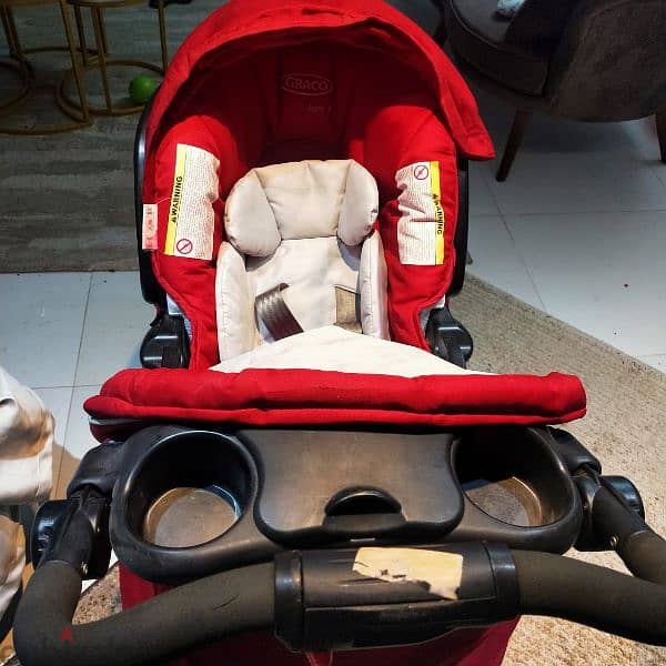 Graco travel system سترولر وكارسيت وقاعدة تثبيت اوريجنال 2