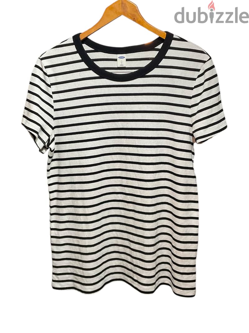 Old Navy Striped Rib-Knit T-Shirt 0