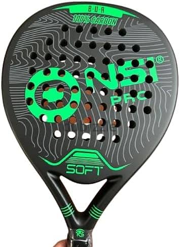 Onsi Pro Soft Padel Racket, Black and Green 0