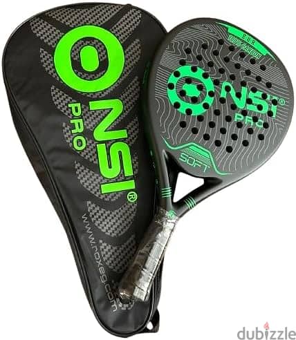 Onsi Pro Soft Padel Racket, Black and Green 3