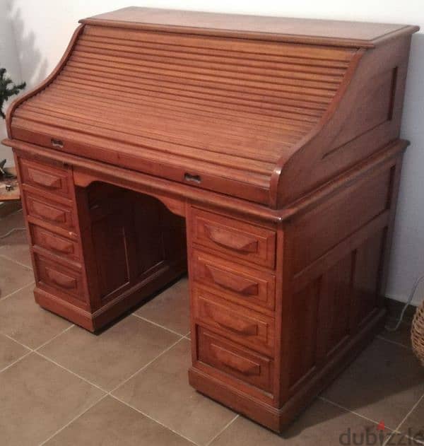 Antique oak wood desk 1