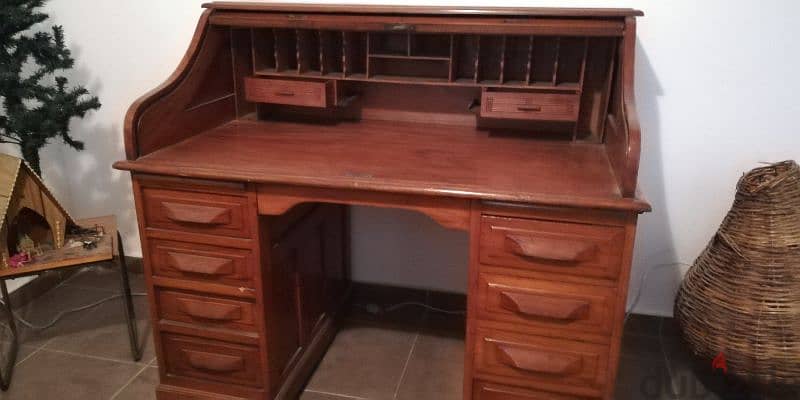 Antique oak wood desk 2