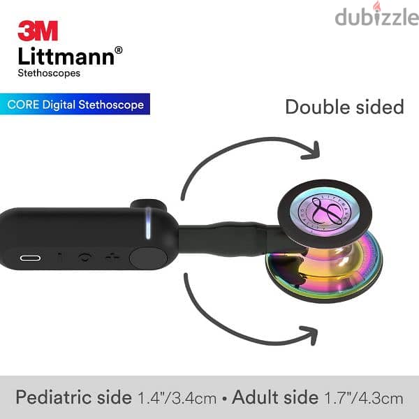 Littmann CORE Digital Stethoscope - 8570 High Polish Rainbow & Black 2