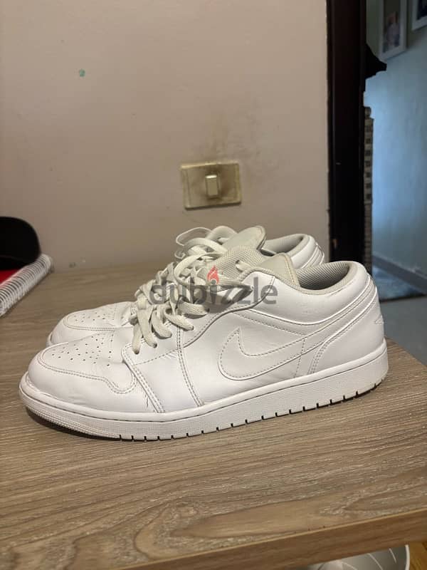 nike airjordan 1 low all white size 47.5 1