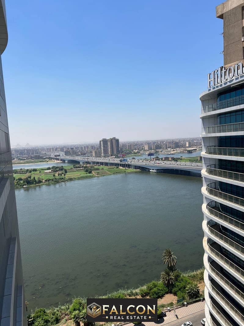 Immediate receipt of a fully finished apartment on the Nile Corniche in Maadi, managed by Hilton Hotels, in interest-free installments 0