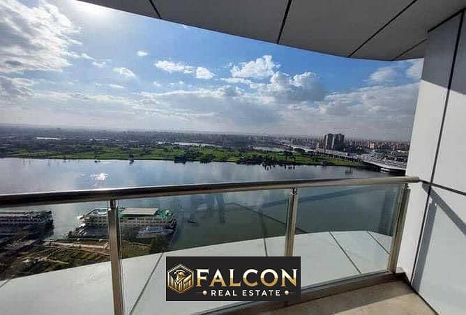 A wonderful 430-meter apartment for sale on the Nile Corniche, fully finished, with central air conditioning, prime location, in front of Hilton Maadi 0