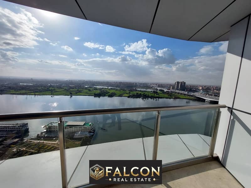 430 sqm hotel apartment for sale, ready to move, in Nile Pearl Towers, Maadi, with full view on the Nile, hotel finishing by Hilton 0