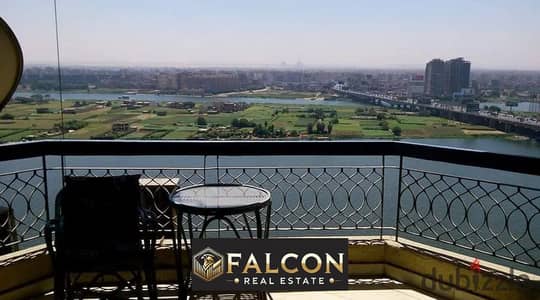 First row on Nile River Next to Hilton fully finished and furnished with appliance apartment for sale with installments on Maadi Corniche