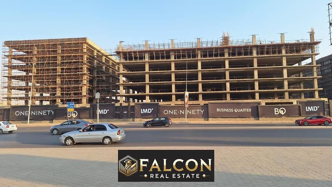 For sale, an office of 121 m, available for viewing, with a down payment of 10%, with the highest investment return in New Cairo, ONE-NINETY PROJECT 0