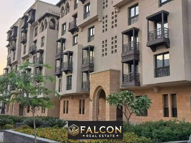 2BR apartment for sale, immediate delivery, in Arabesque Compound. . . Fustat. . . next to the Al-Oyoun Stream Wall, 0