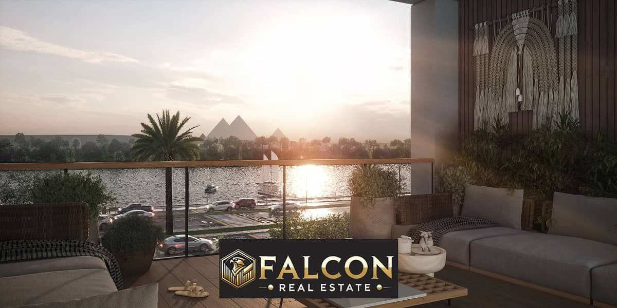 Receive immediately a first row apartment on the Maadi Nile Corniche with a fantastic view, fully finished and furnished, for sale in installments 0