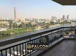 Hotel apartment, Ready to move , 123 square meters, fully finished, on the Nile Corniche, in the Nile Pearl Towers, Maadi, under the management of 0