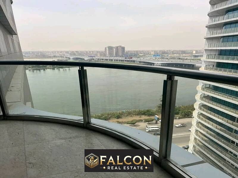 Apartment with a fantastic view of the Nile, immediate delivery, fully finished with furniture and appliances, next to Hilton Maadi 0